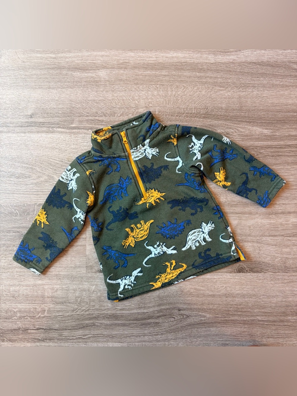 Kids Headquarters baby boys dinosaur print half zip jacket